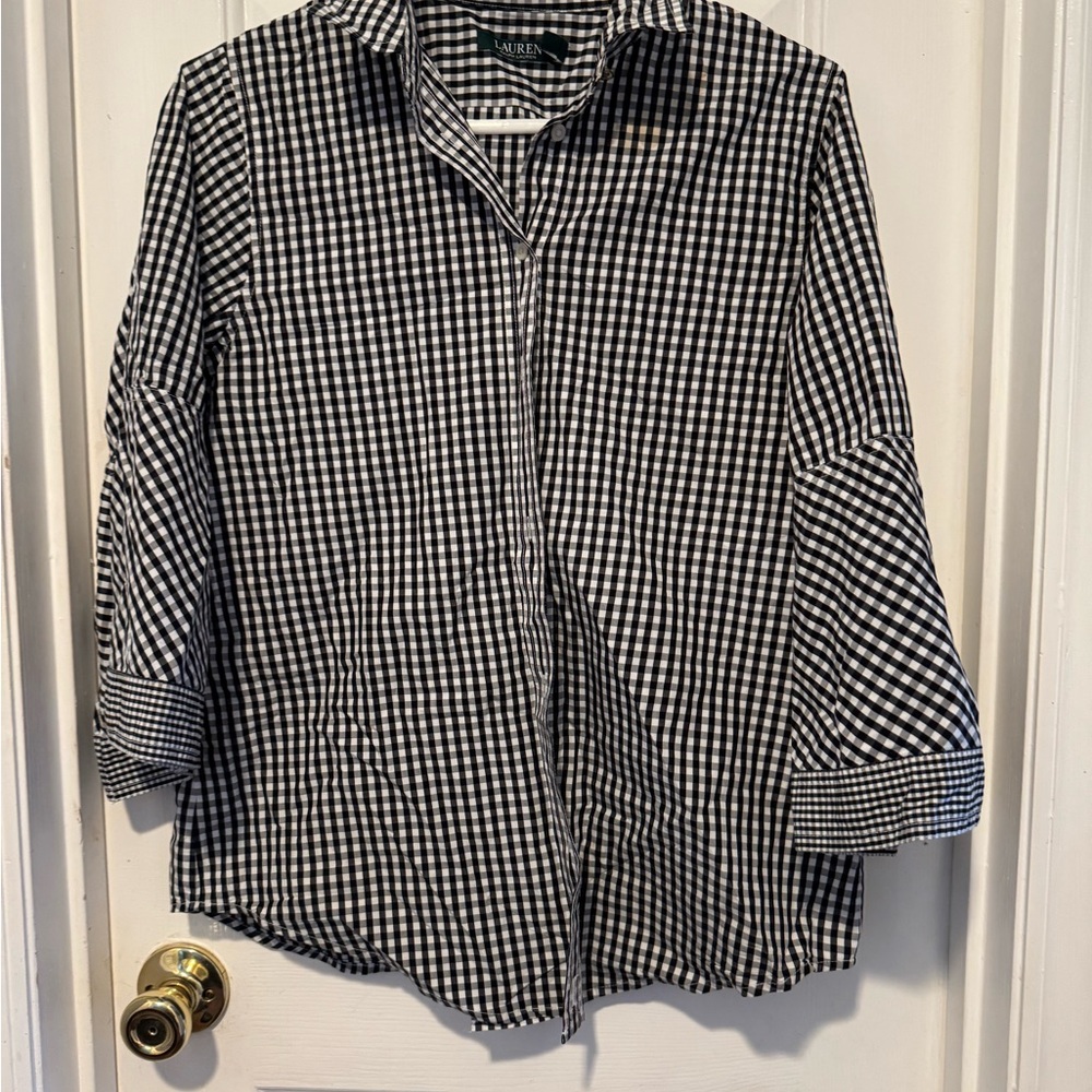 Lauren Ralph Lauren Black and White Checkered Shirt